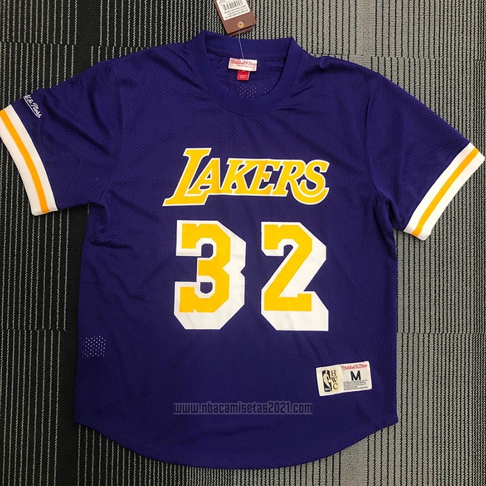 Camiseta Manga Corta Los Angeles Lakers Magic Johnson #32 Violeta